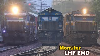 LHF Monster EMD Honks \u0026 SPEED | The Best Mode LHF [Long Hood Forward] | Awesome Looking EMDs of I R