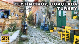 Zeytinliköy, Gökçeada, Turkey Walking Tour 2022 | 4K