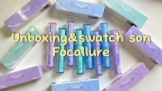 [UNBOXING \u0026 SWATCH] Bộ son mới đến từ nhà Focallure có gì hot🤔// Unbox son nội địa trung✨🫶🏻