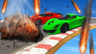 DODGE THE DEADLY METEORITES CHALLENGE! (GTA 5 Funny Moments)
