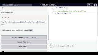 Lesson 16 | Basic JavaScript | Decrement a Number with JavaScript