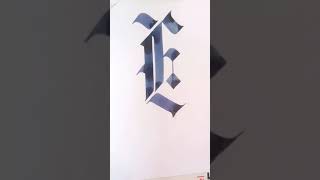 Calligraphy letter (E) Pilot parallel pen writing. Like and subscribe for more #shorts