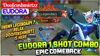 Eudora 1 Shot Combo, Epic Comeback !! [ Eudora Doofenshmirtzz ] Doofenshmirtzz Eudora Mobile Legends