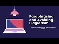 Paraphrasing and Avoiding Plagiarism