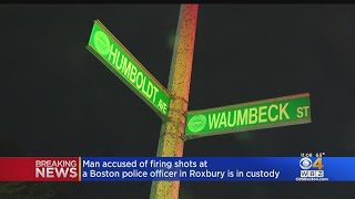 Boston police officer shot at in Roxbury, suspect arrested