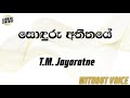 Sonduru Atheethaye - T.M Jayaratne (Karaoke version without voice)