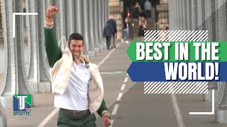 WATCH: Novak Djokovic SHOWCASES French Open trophy in Paris