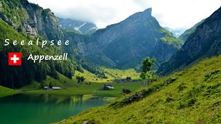 Seealpsee Switzerland, Pristine green Lake at 1,143 Meter above Sea Level