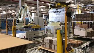 Kawasaki Robotics: palletisation of cardboard packaging