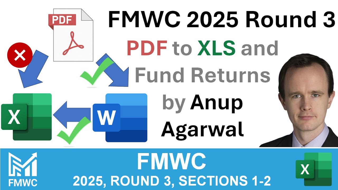 Pdf To Excel And Fund Return Calculations Fmwc 2025 Round 3 By Anup
