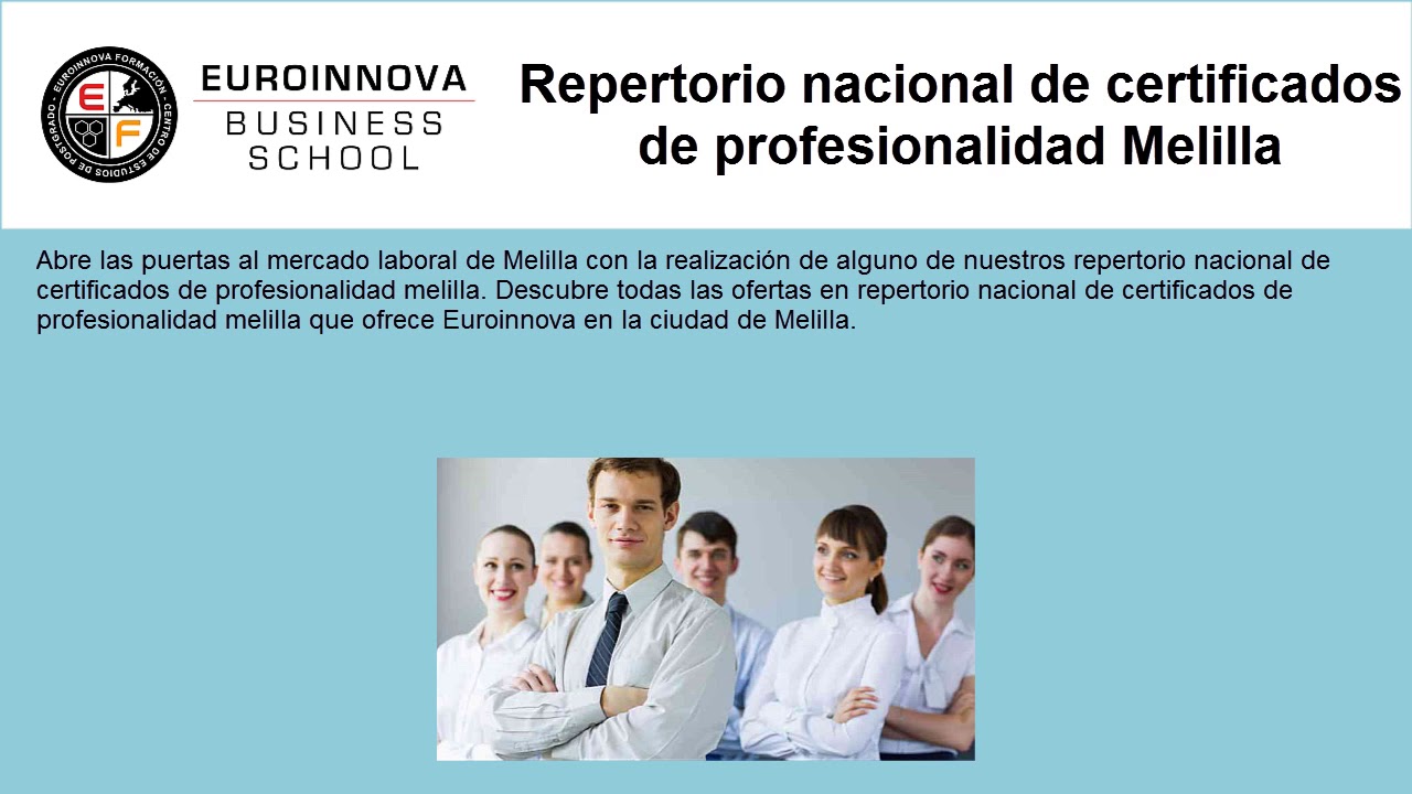 Repertorio Nacional De Certificados De Profesionalidad - YouTube