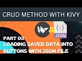 Kivy Tutorial How to do CRUD Method with Kivy & Json File : Part 3 Loading Saved Data into Buttons