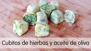 Cubitos de hierbas aromáticas y aceite de oliva virgen extra