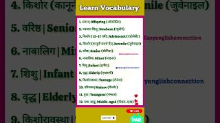 Learn new vocabulary words with meaning | word meaning english to hindi | #english #education #short