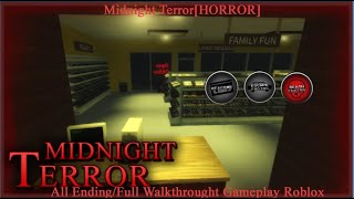 Midnight Terror [HORROR] All Ending Full Walkthrought Gameplay Roblox