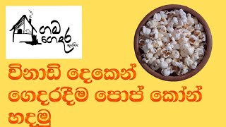 විනාඩි දෙකෙන් පොප් කෝන් හදමු #ගමගෙදරකුස්සිය#gamagedarakussiya #villagelife #villagefood