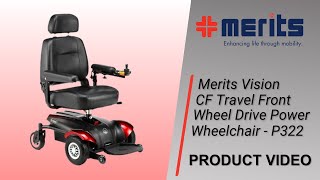 Merits Vision CF Travel Front Wheel Drive Power Wheelchair -  P322