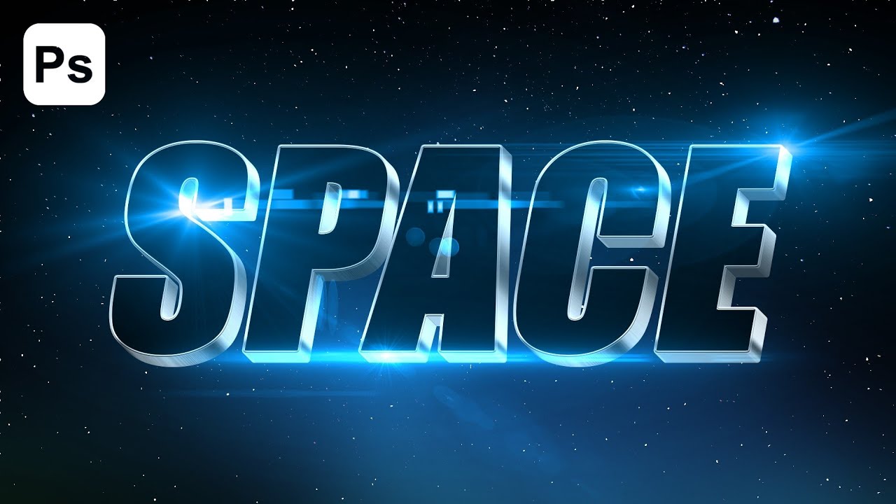 3D Text Effect In Space Photoshop Tutorial - YouTube