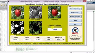 Matlab Code for Tomato Disease Detection and Classification Using Image Processing