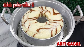 meski tanpa telur kue bolu saya mengembang besar dan sangat enak !!