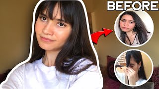 قطعت الڭصة بوحدي ✂💇 - How I cut my own bangs