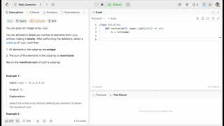 Leetcode 3487. Maximum Unique Subarray Sum After Deletion (Python3)