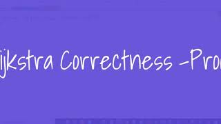 Correctness of Dijkstra Algorithm - Simplified