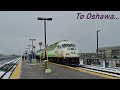 commuter and passenger trains via rail go transit and up express in toronto and oshawa