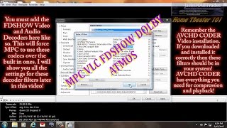 Correct settings for Fdshow audio and video and MPC player and correct playback with Dolby Atmos