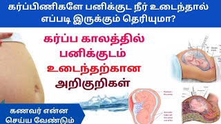 Panikudam udaithal symptoms in tamil | water breaking signs during pregnancy in tamil