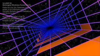 Rectangular Wireframe Tunnel & Cells | 1 HOUR | 4K | #VIDEO #BACKGROUND | #VJ LOOP 02