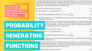 FURTHER MATH PROBABILITY GENERATING FUNCTION EXPLAINED STEP BY STEP