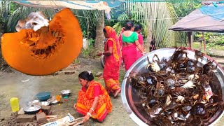 নদীর ছোট ছোট কাঁকড়া দিয়ে কুমড়োর ঝাল রেসিপি || Chiti Kakrar Jhal / Small Crab Curry