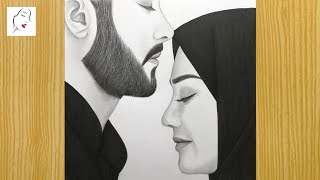 How to draw a couple drawing in love step by step | couple hug drawing | Ladki ki Drawing | GIrl Art