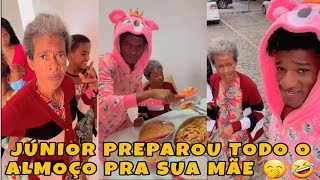 JÚNIOR CALDEIRAO PREPAROU UM ALMOÇO PRA SUA MÃE 😍 OLHA A RESENHA 🤣🤣