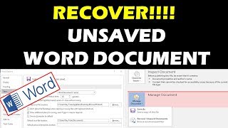 RECOVER UNSAVED WORD DOCUMENT