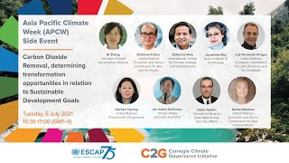 Asia Pacific Climate Week Side Event: Carbon Dioxide Removal on the Sustainable Development Goals