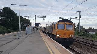 66740 and 66850 gbrf + colas passing burnham with a loud tone diverted hoo to eastleigh