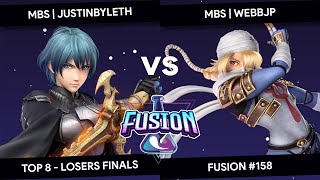 Fusion #158 - JustinByleth (Byleth) vs WebbJP (Sheik) - Top 8 - Losers Finals