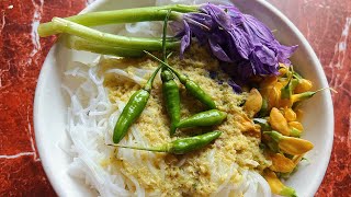 នំបញ្ចុកសម្លរខ្មែរ Khmer noodles with recipes