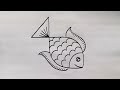 how to draw fish drawing from number 4 easy fish drawing for beginners