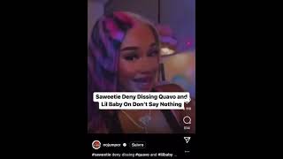 Saweetie speaks on Quavo and Lil Baby #shorts