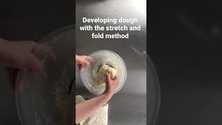 Using the stretch and fold method to develop bread dough