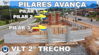 OBRAS DOS PILARES DO VLT 2º TRECHO ÁGUAS CLARAS AVANÇA, veja