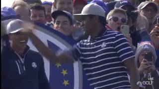 Tony Finau's Remarkable Luck Leads to Birdie | 2018 Ryder Cup