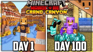 I Survived 100 Days in the GRAND CANYON in Hardcore Minecraft...
