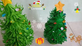 👉វិធីធ្វើដើមណូអ៊ែល ងាយៗ, How to make Christmas tree easy, paper Origami