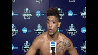 Finals - Roman Bravo-Young (Penn State) after winning 133-lbs. NCAA title, beating Daton Fix (OSU)