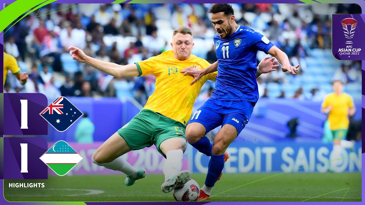 #AsianCup2023 | Group B : Australia 1 - 1 Uzbekistan - YouTube