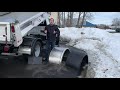 Stainless and Plastic fender options for light and medium duty trucks shown on a Ford F550 dump body